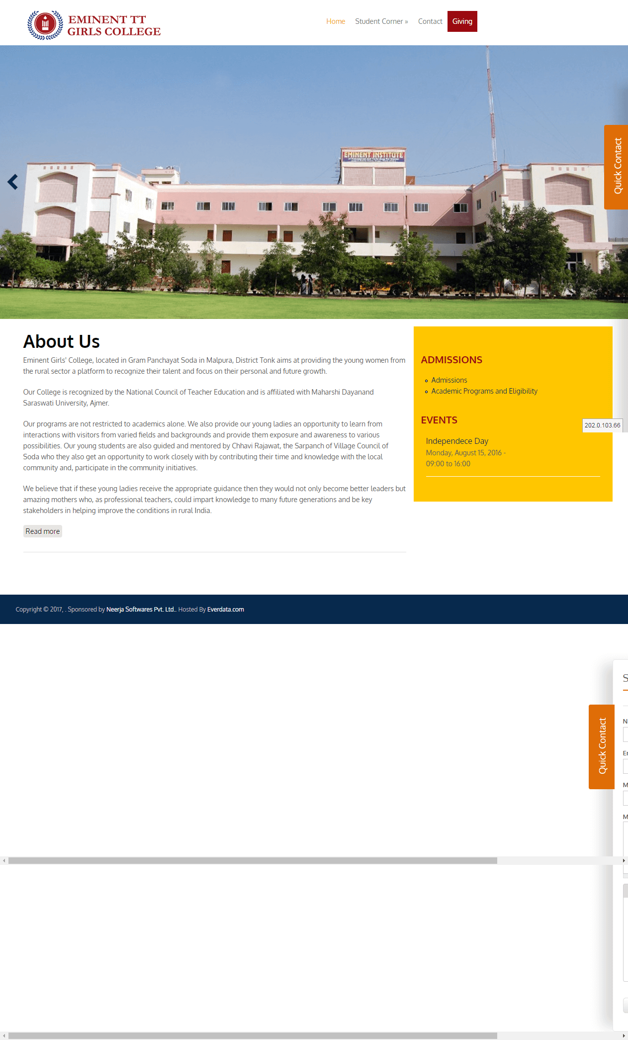 Eminent IT Girls College web