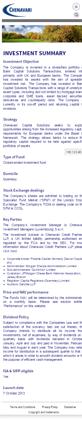 Chenavari capital solutions mobile