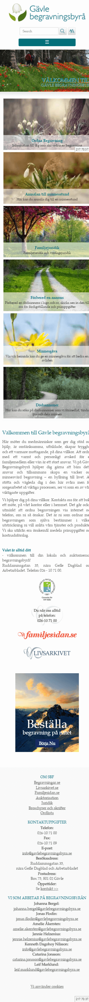 Gavle Begravningsbyra mobile