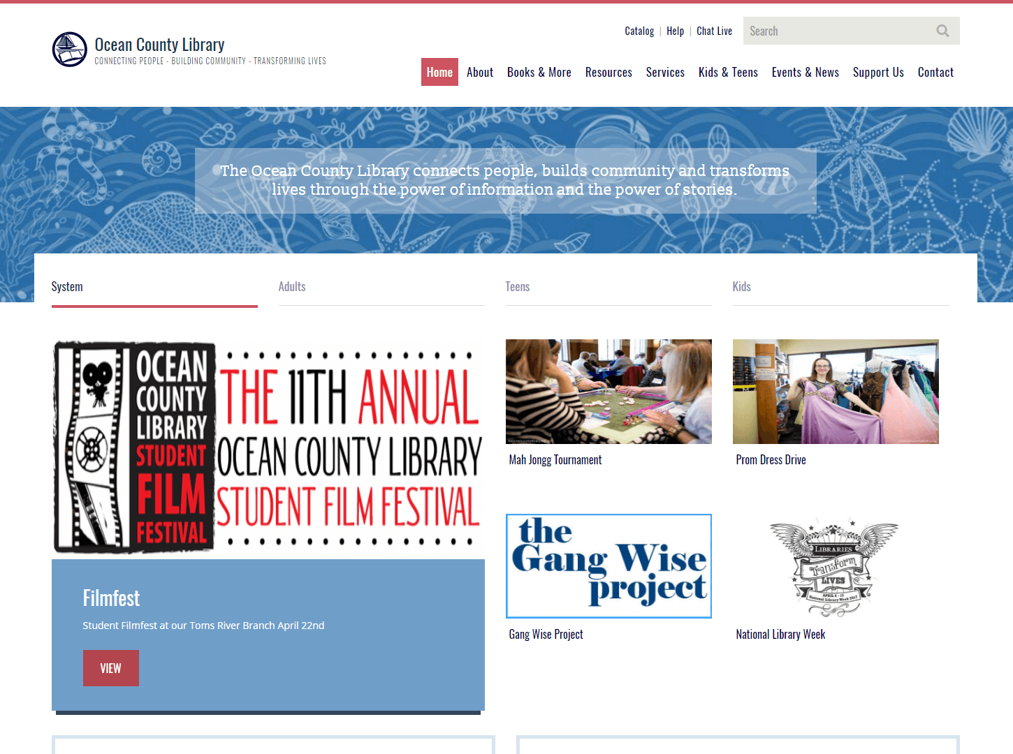 Ocean County Library web
